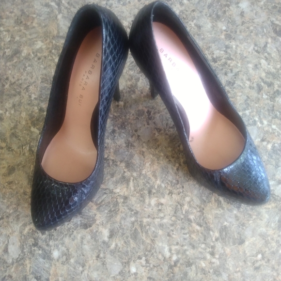 Barbara Bui 120MM Platform Black Pumps /SnakeSkin Size...